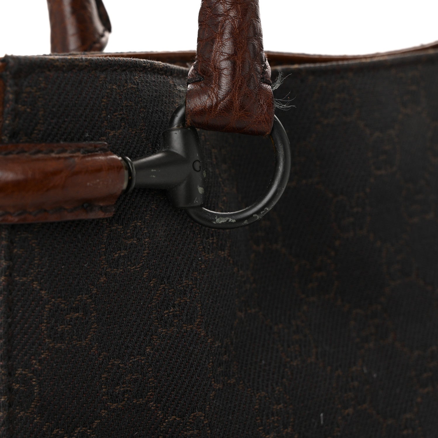 Gucci Monogram Denim GG Shoulder Bag Black Brown 11 of 11