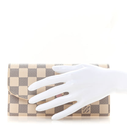 Louis Vuitton Damier Azur Emilie Wallet Rose Ballerine 2 of 7