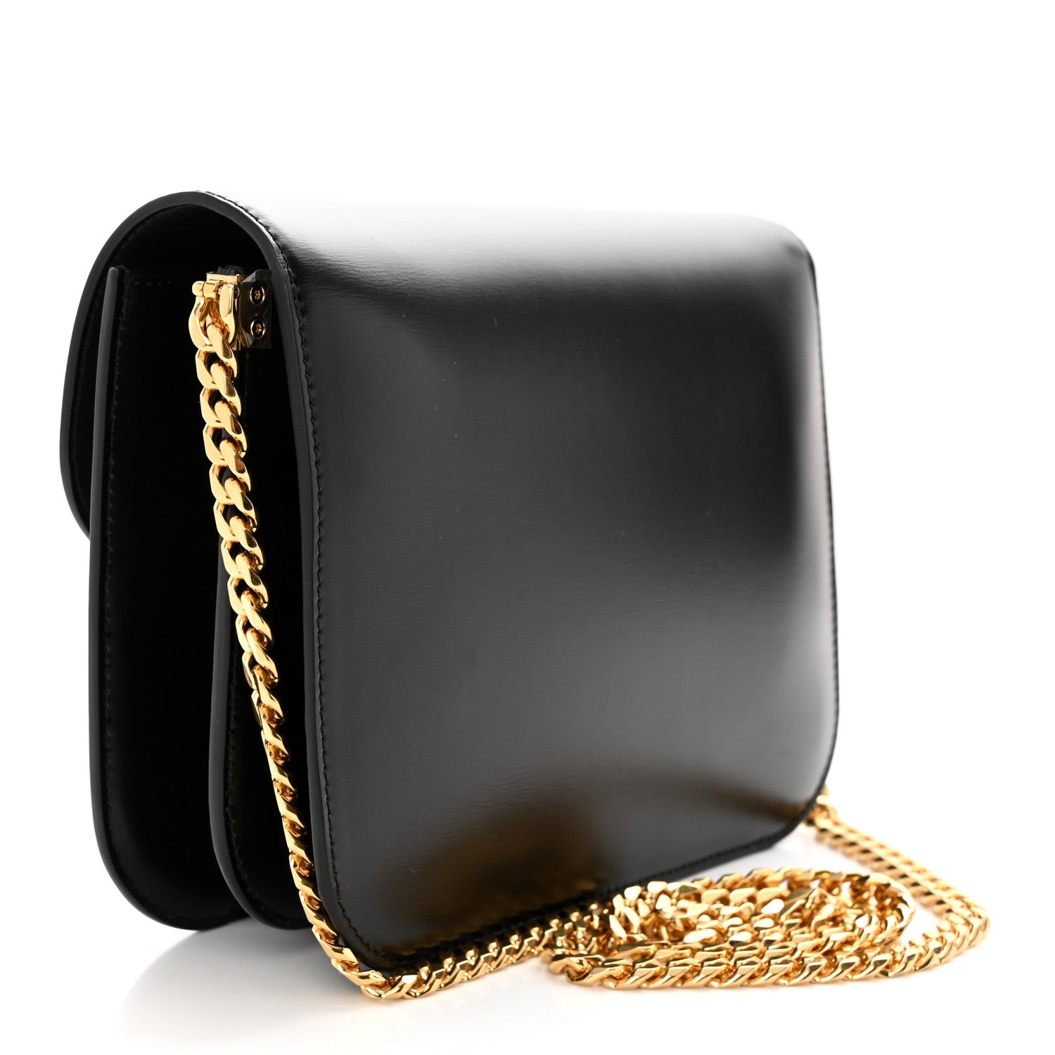 Celine Shiny Calfskin College Triomphe Black 3 of 11