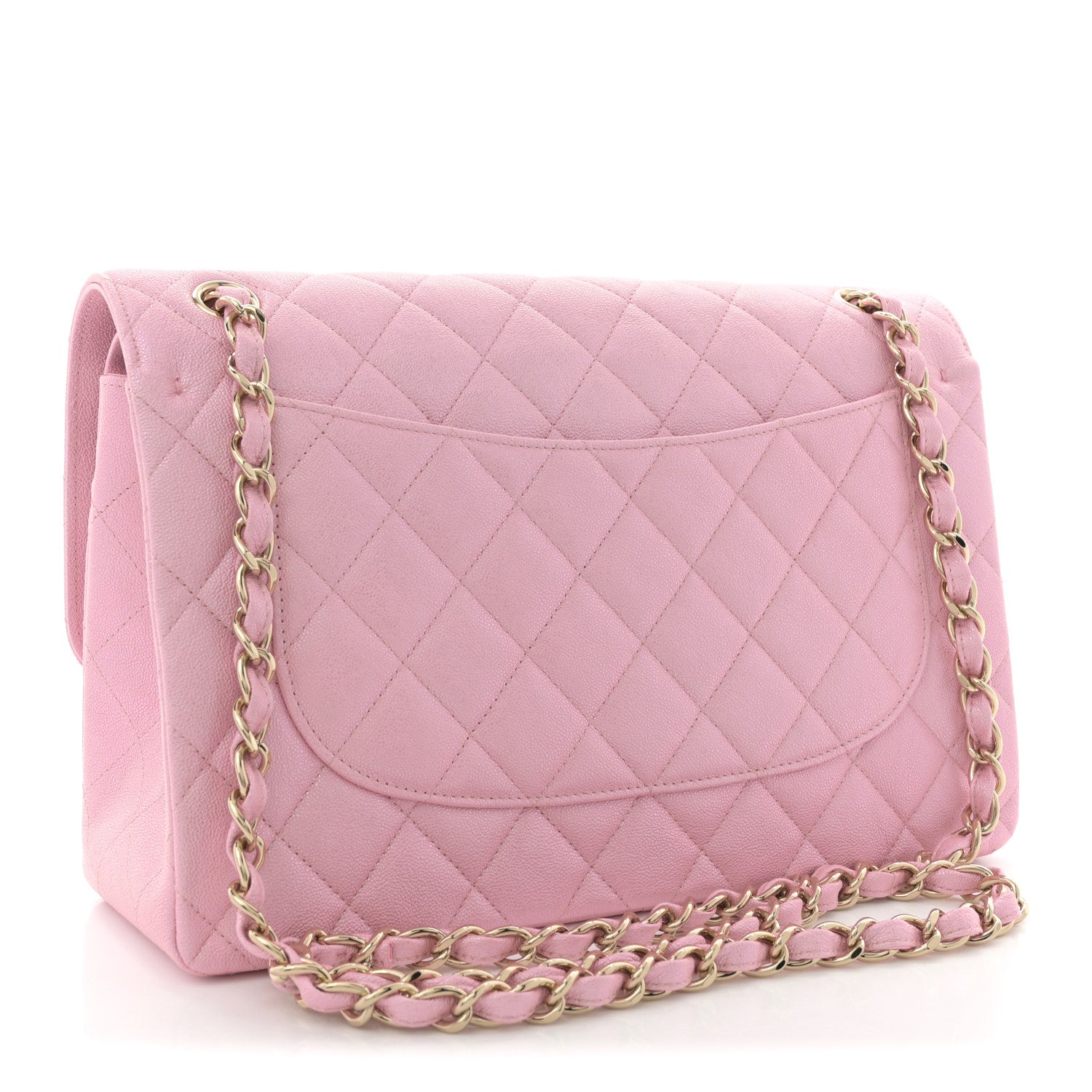 Chanel Iridescent Caviar Quilted Jumbo Double Flap Rose Pink 3 of 10