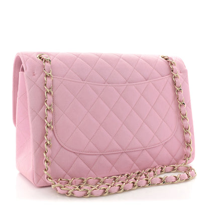 Chanel Iridescent Caviar Quilted Jumbo Double Flap Rose Pink 3 of 10