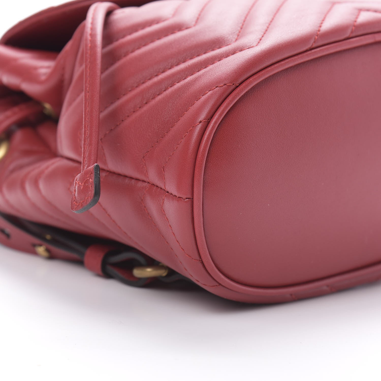 Gucci Calfskin Matelasse GG Marmont Flap Backpack Hibiscus Red 8 of 10