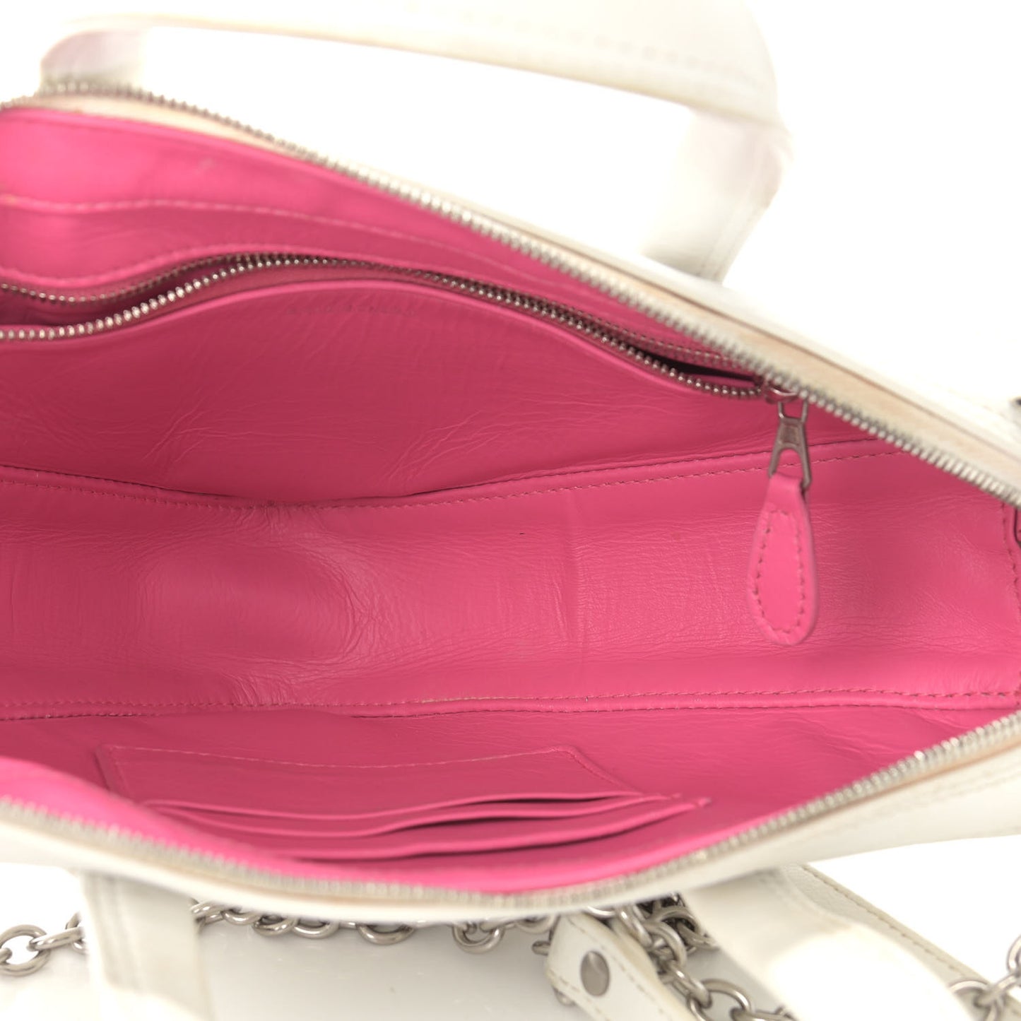 Calfskin XS Triangle Chain Duffle White