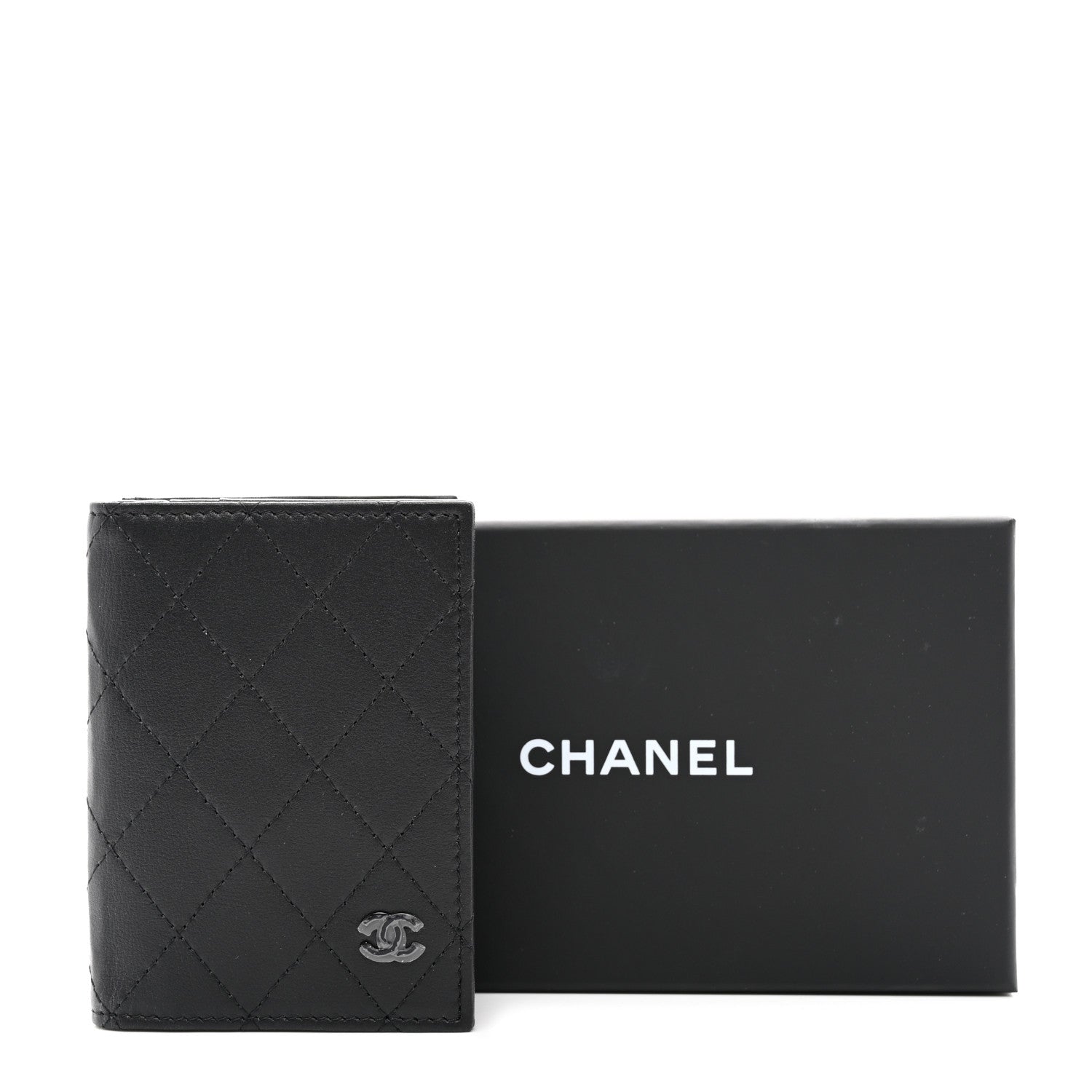 Chanel Grained Calfskin Quilted Card Holder Wallet So Black 8 of 8