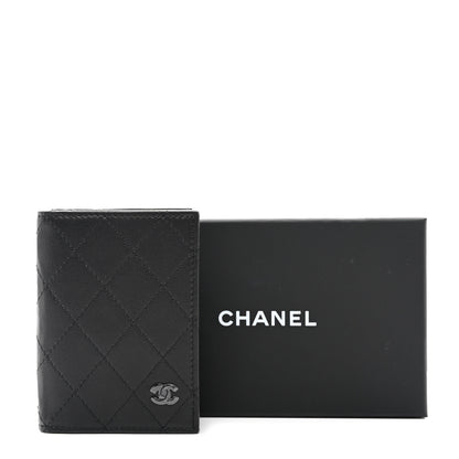 Chanel Grained Calfskin Quilted Card Holder Wallet So Black 8 of 8