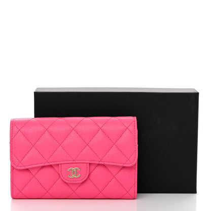 Chanel Caviar Quilted Medium Flap Wallet Fuchsia 10 of 10