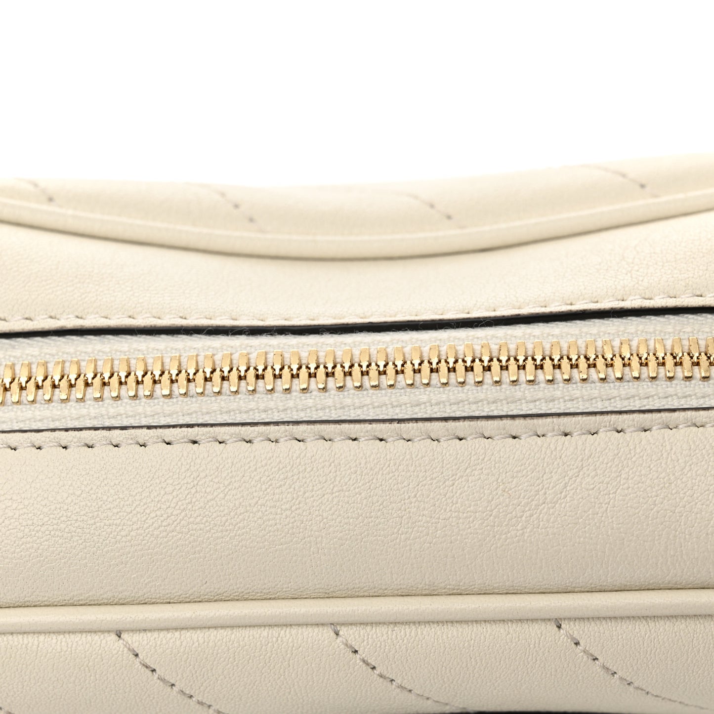 Sakai Be Green Calfskin Diagonal Stitched Small Blondie Shoulder Bag Mystic White