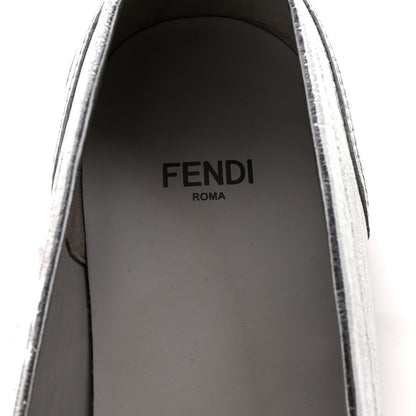 Fendi Metallic Vitello Womens O'Lock Loafers 39 Argento 8 of 8