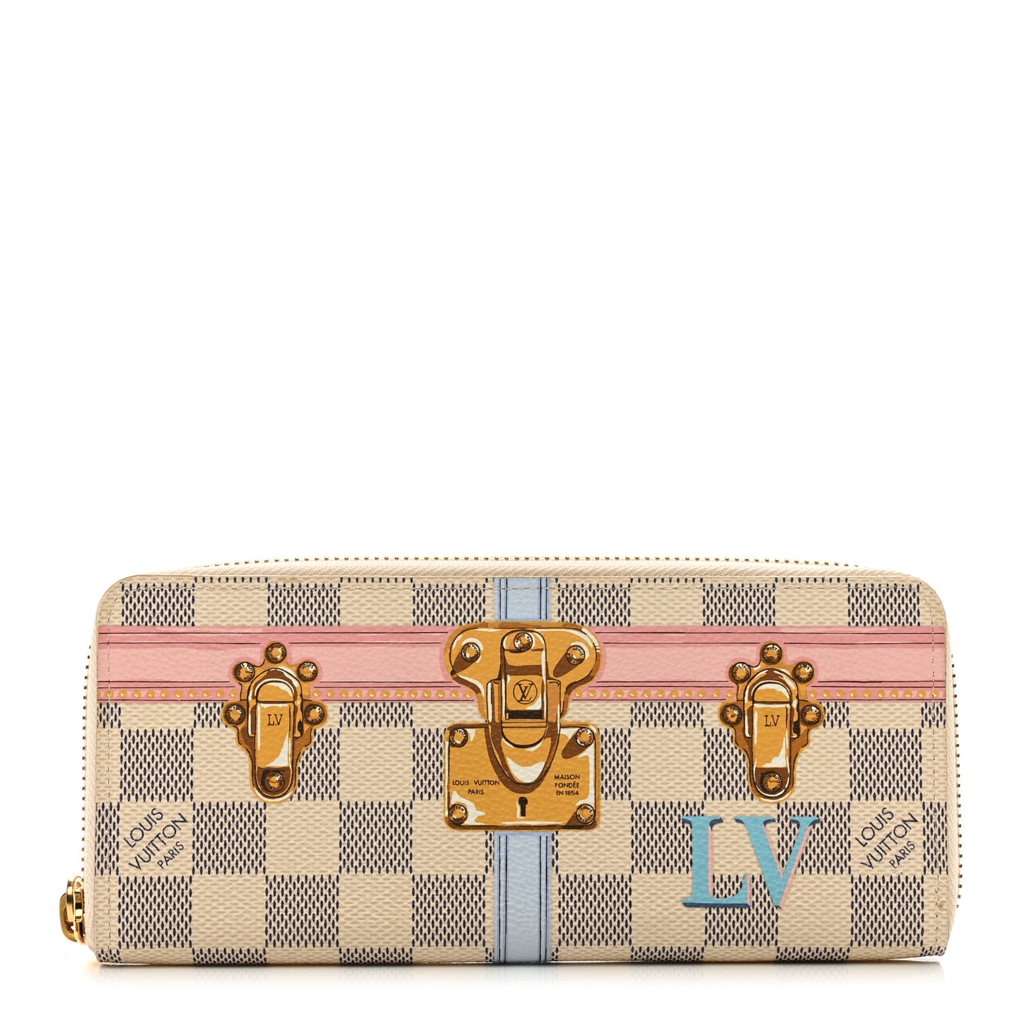 Damier Azur Summer Trunks Clemence Wallet