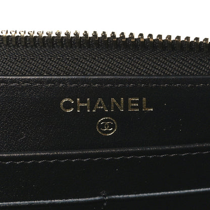 Chanel Caviar Quilted Filigree Zip Around Wallet Black 6 of 8
