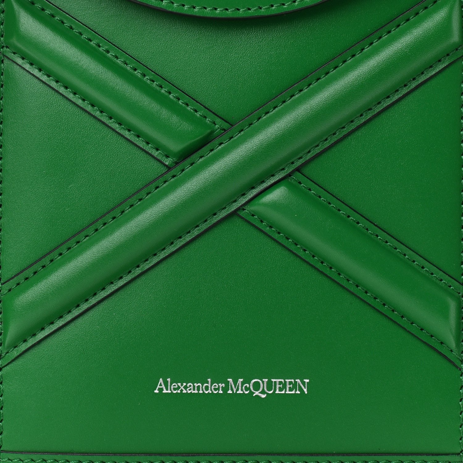 Alexander McQueen Calfskin The Curve Micro Crossbody Pouch Bag Forest Green 7 of 11