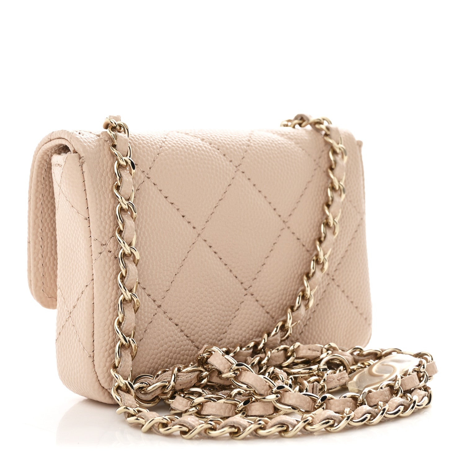 Chanel Caviar Quilted Mini Chain Belt Bag Light Beige 2 of 11