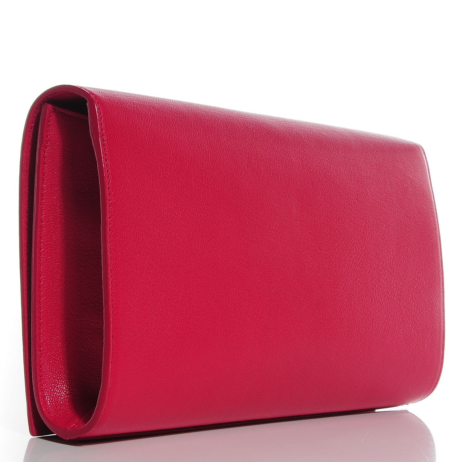 Saint Laurent Goatskin Large Belle De Jour Clutch Fuchsia 3 of 7