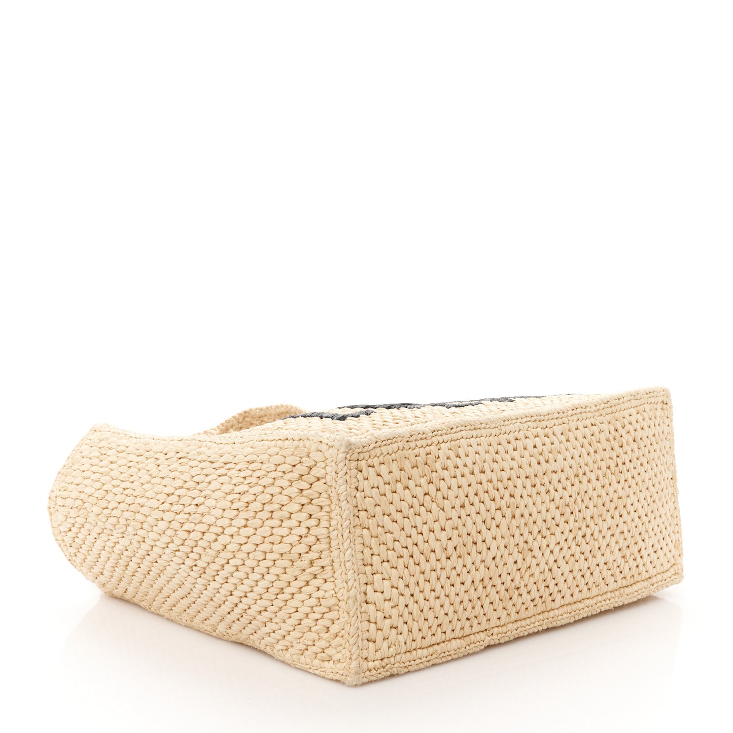 Raffia Small Paula's Ibiza Logo Tote Natural Tan