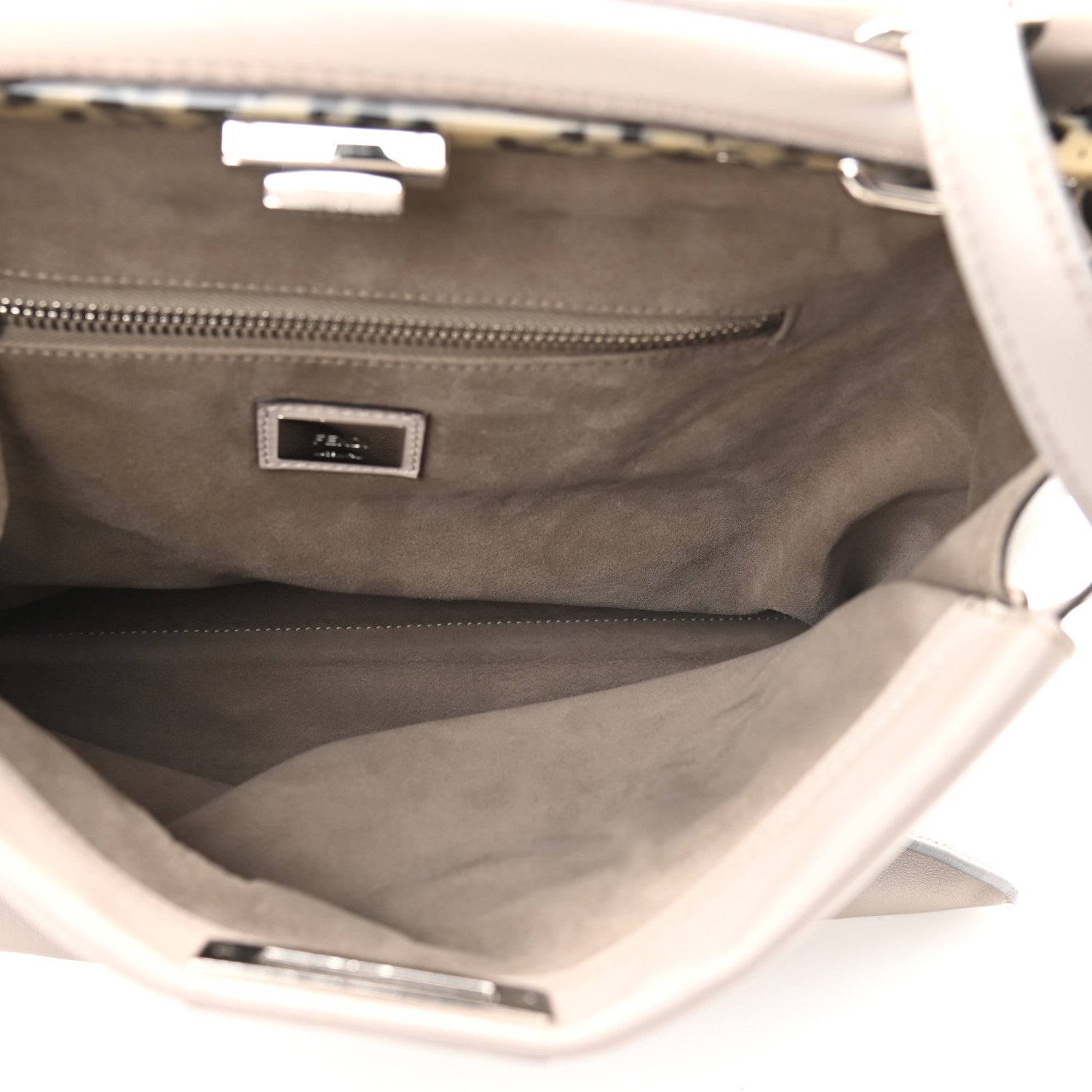 Fendi Vitello Seta Plexiglass Granite Large Peekaboo Iconic Satchel Polvere 5 of 11