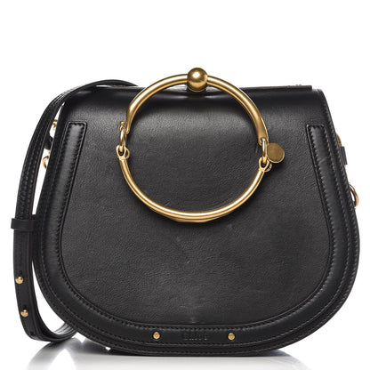 Chloe Calfskin Suede Medium Nile Bracelet Bag Black 1 of 11