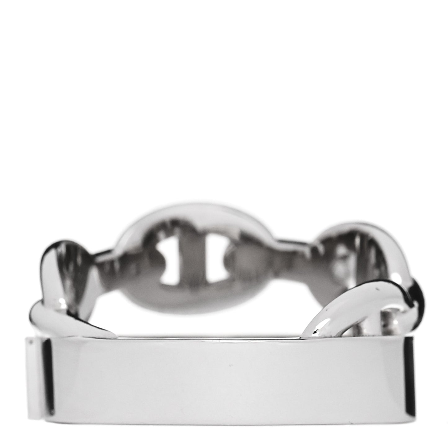 18K White Gold Kelly Diamond Double Tour Chaine d'Ancre Pave Ring 50 5.5
