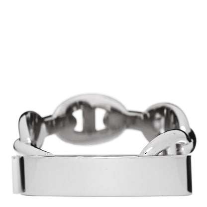 Hermes 18K White Gold Kelly Diamond Double Tour Chaine d'Ancre Pave Ring 50 5.5 3 of 4