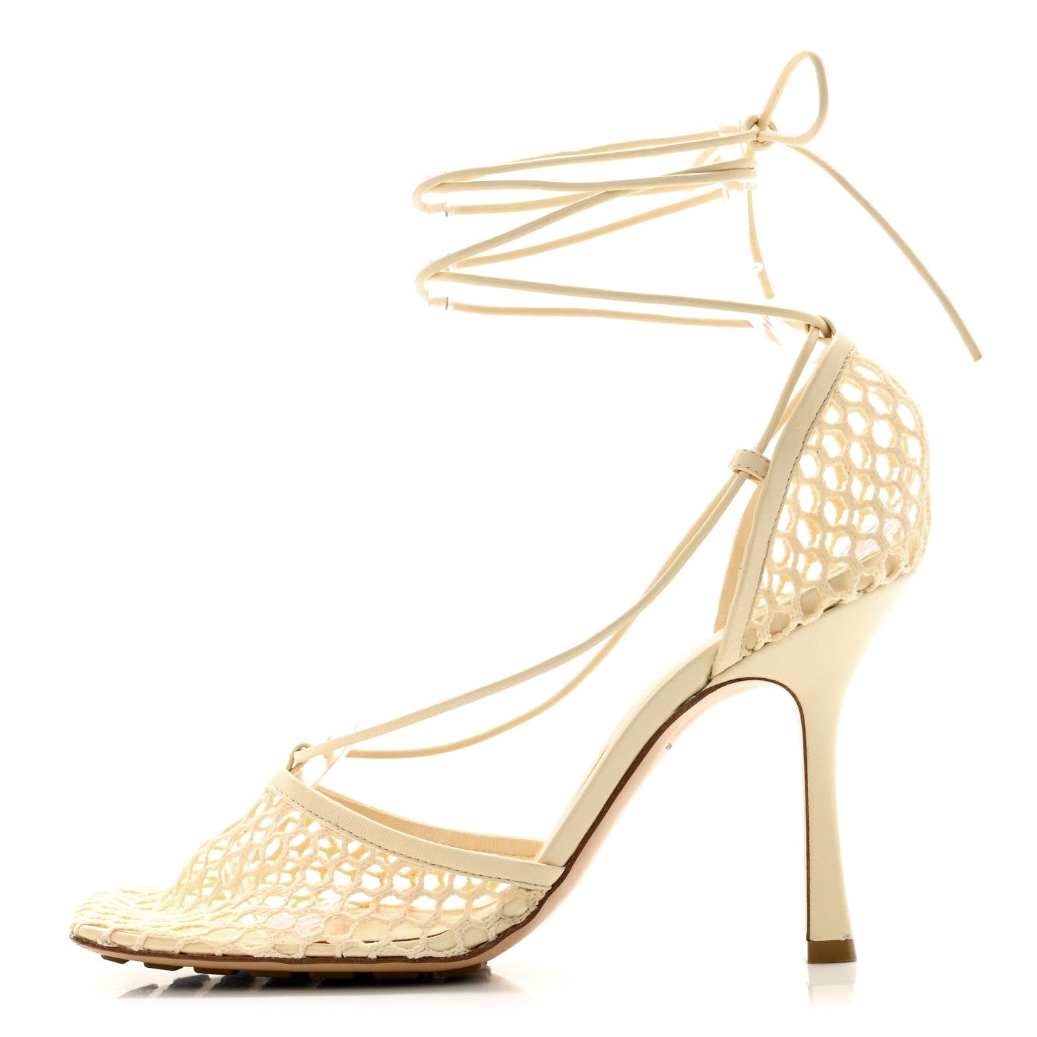 Bottega Veneta Mesh Nappa Stretch Ankle Tie Sandals 40 Toile 1 of 9