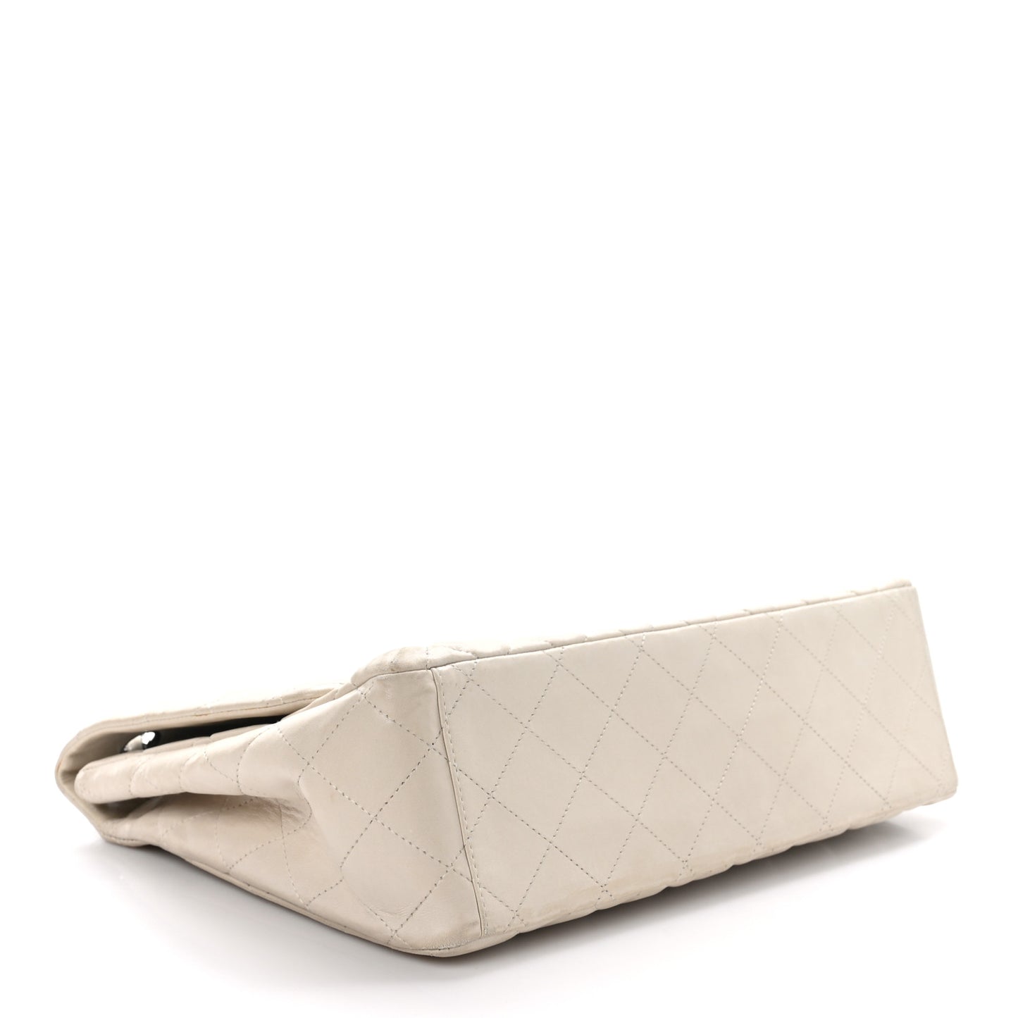 Lambskin Quilted Maxi Single Flap Beige