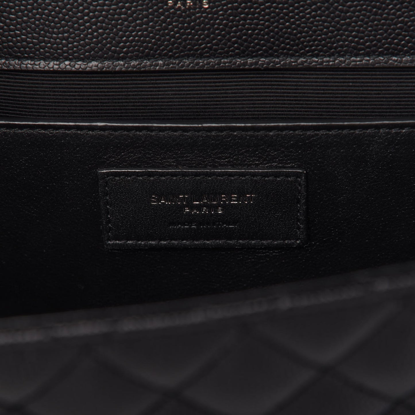 Grain De Poudre Textured Mixed Matelasse Triquilt Medium Monogram Satchel Black