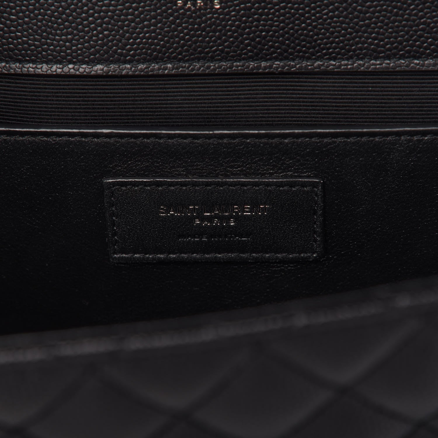 Saint Laurent Grain De Poudre Textured Mixed Matelasse Triquilt Medium Monogram Satchel Black 8 of 10