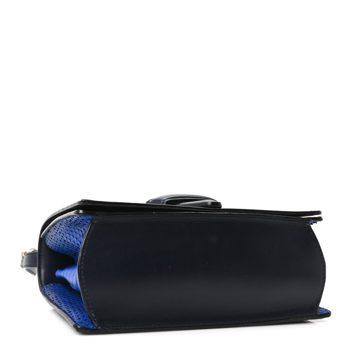 Loewe Snakeskin Medium Barcelona Shoulder Bag Blue Black 4 of 9