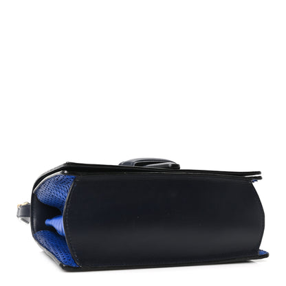 Loewe Snakeskin Medium Barcelona Shoulder Bag Blue Black 4 of 9