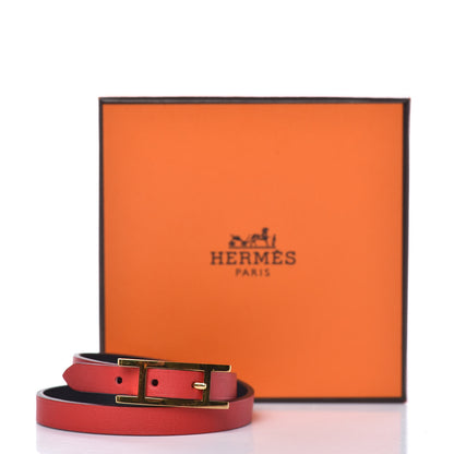 Hermes Swift Behapi Double Tour Bracelet T3 Rouge De Coeur Bleu Indigo 7 of 7