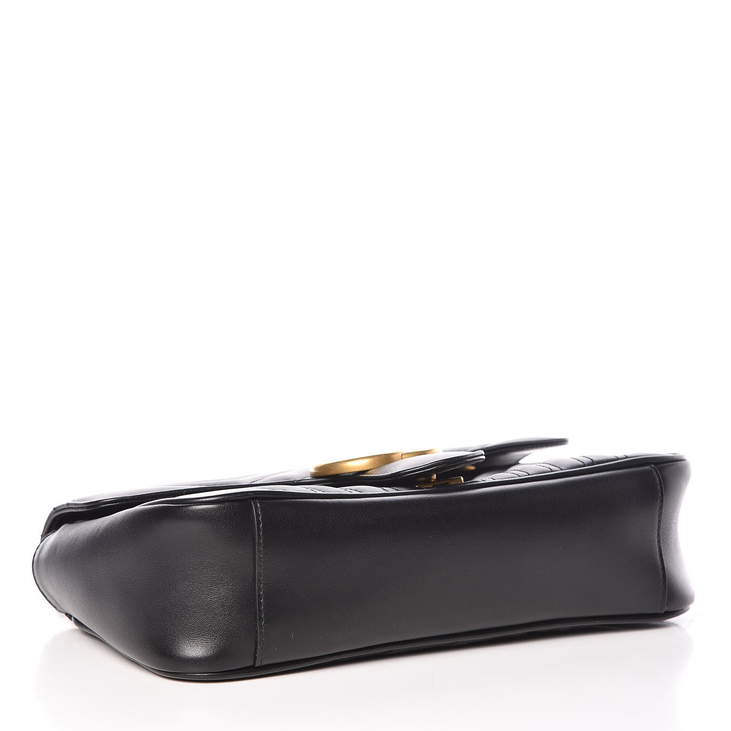 Gucci Calfskin Matelasse Small GG Marmont Shoulder Bag Black 4 of 9
