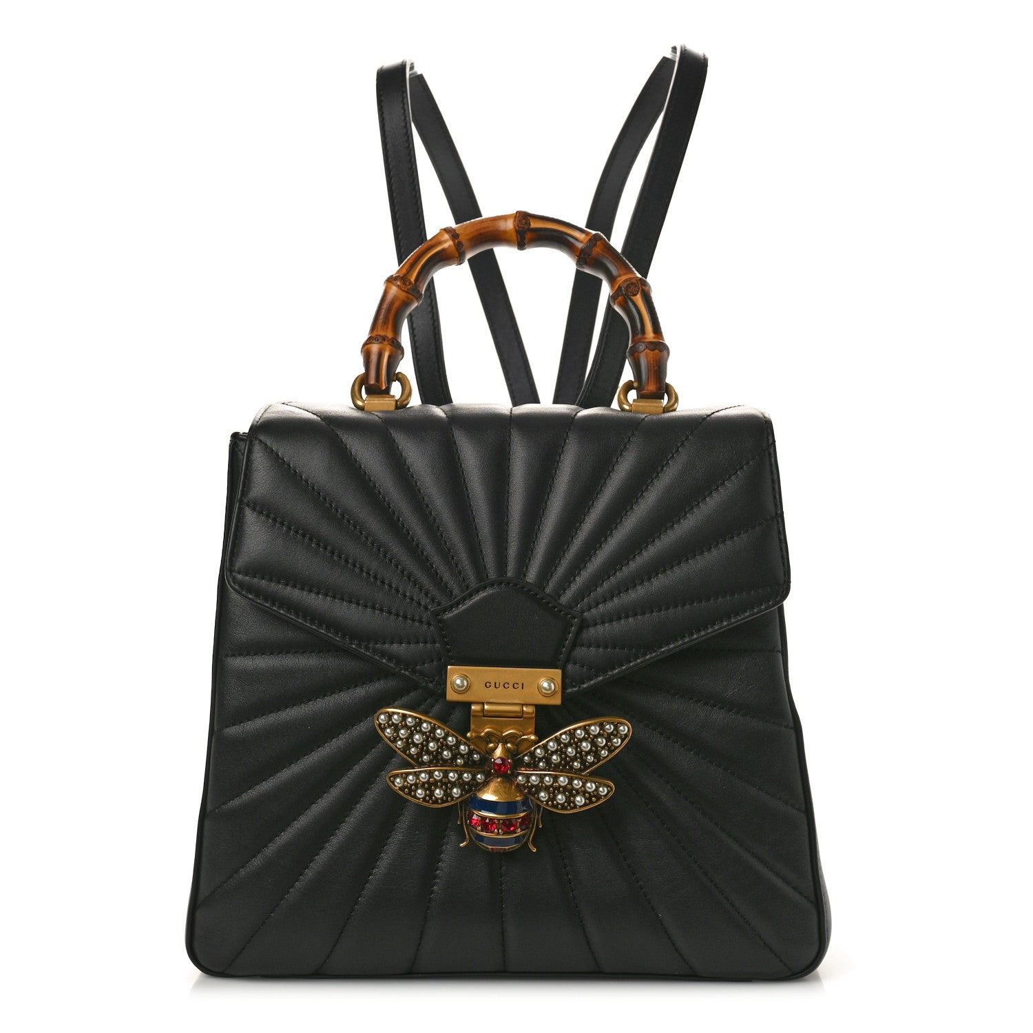 Gucci Calfskin Bamboo Trapuntata Queen Margaret Backpack Black 1 of 10