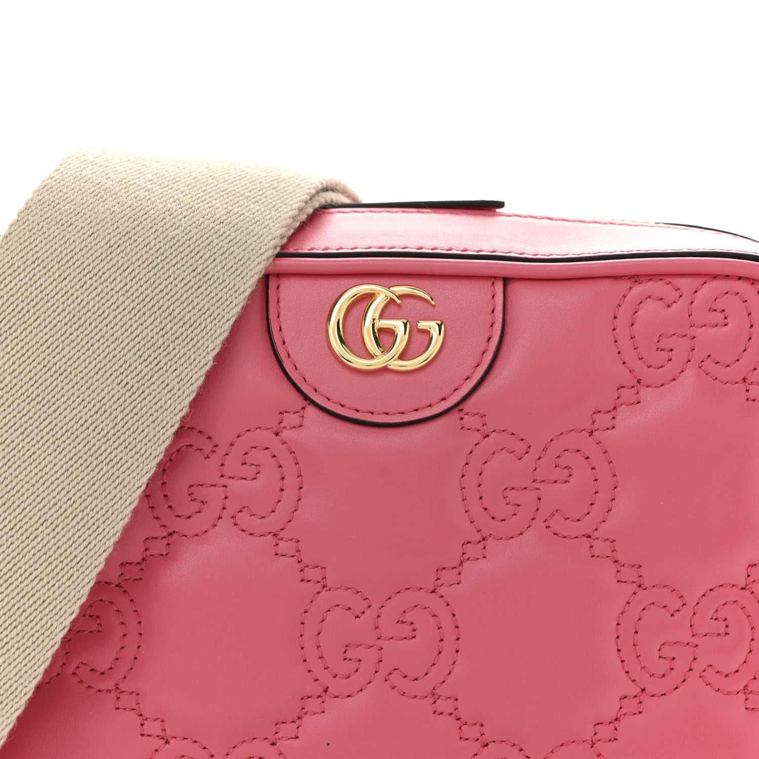 Gucci Calfskin GG Matelasse Small Shoulder Bag Rhodamine Pink