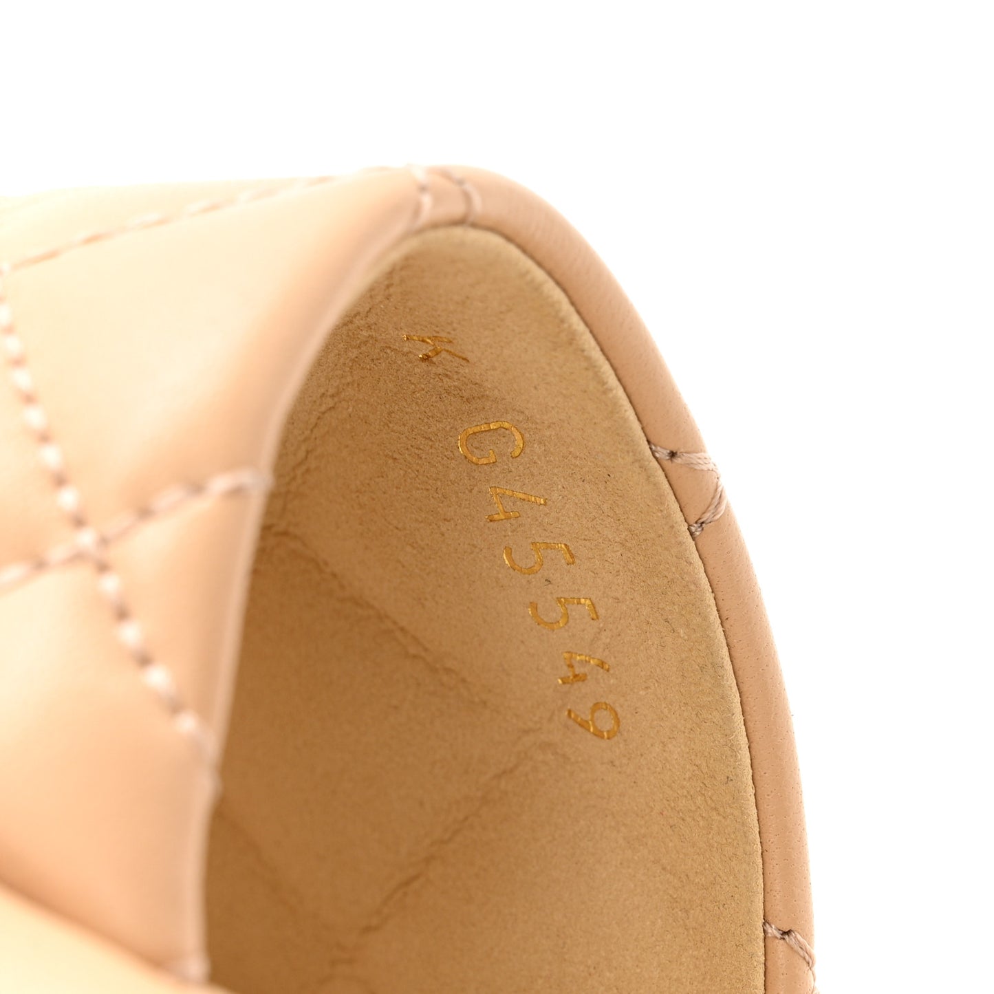 Lambskin Quilted Camelia CC Wedge Sandal Mules 38 Beige