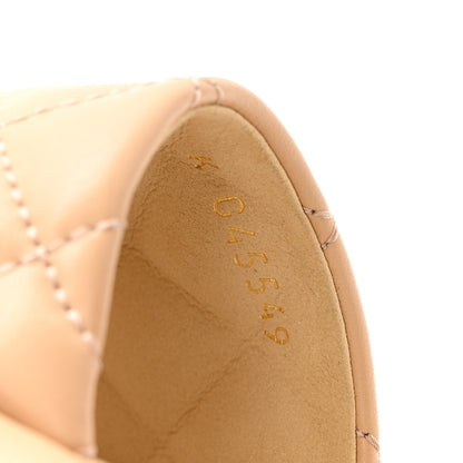 Chanel Lambskin Quilted Camelia CC Wedge Sandal Mules 38 Beige 9 of 15