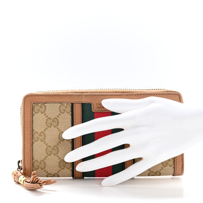 Gucci Monogram Web Rania Zip Around Wallet Khaki 2 of 8