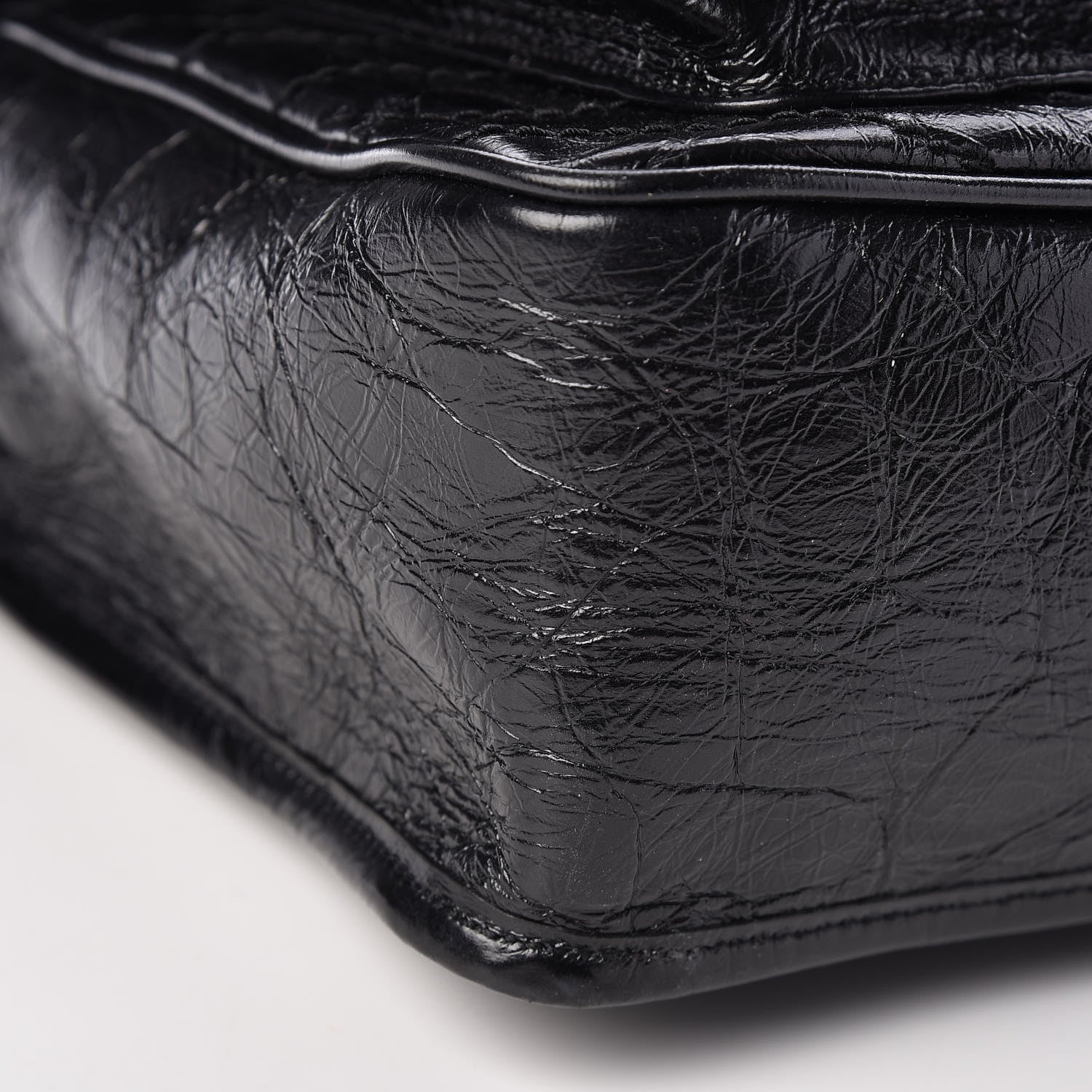 Saint Laurent Crinkled Calfskin Matelasse Monogram Medium Niki Chain Satchel Black 9 of 10