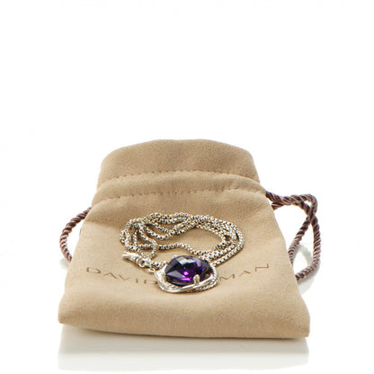 David Yurman Sterling Silver Amethyst 14mm Infinity Pendant Necklace 5 of 5