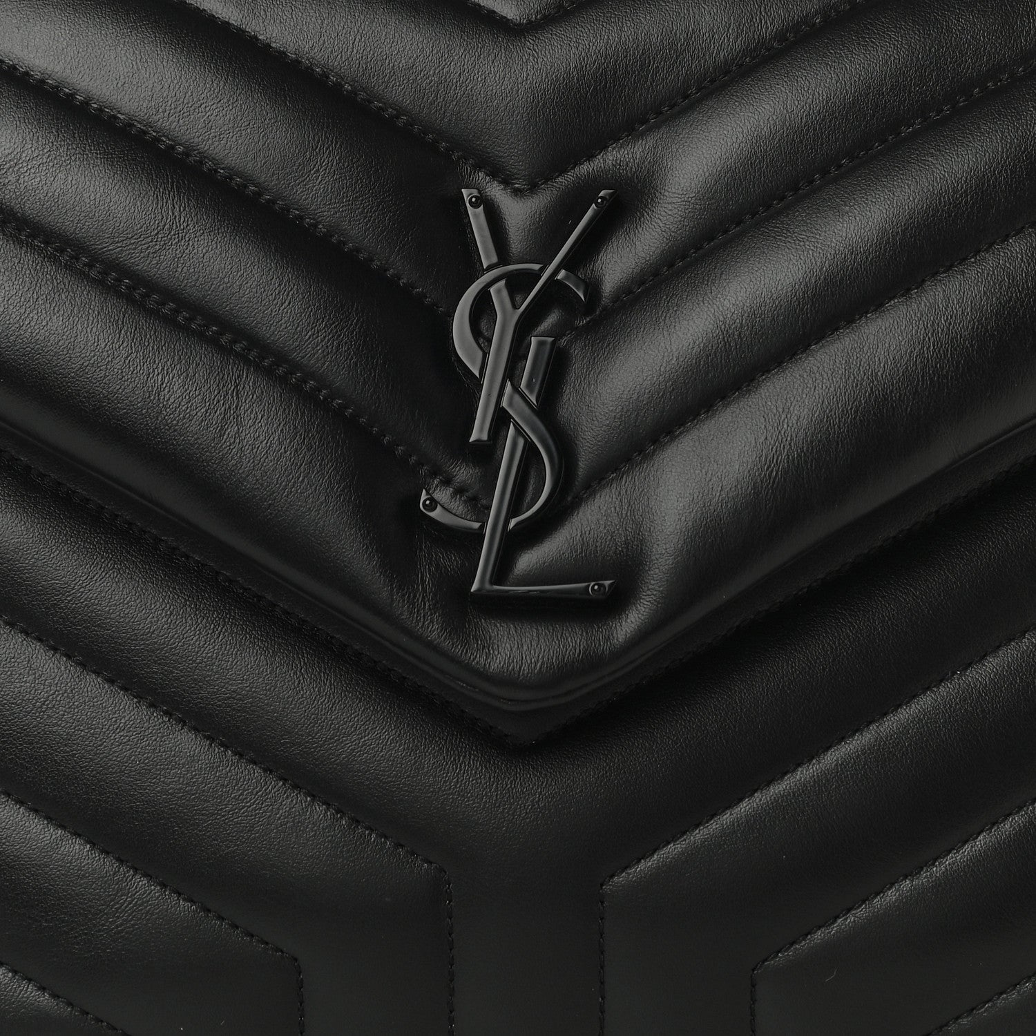 Saint Laurent Calfskin Y Quilted Monogram Medium Loulou Chain Satchel Black 8 of 10
