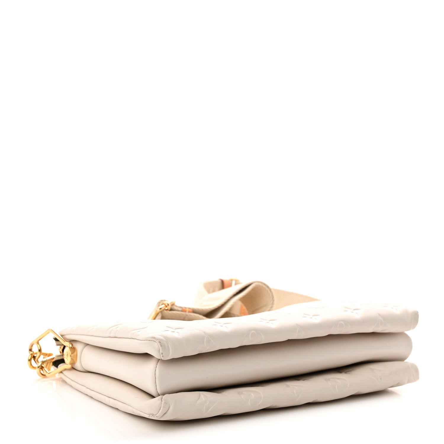 Louis Vuitton Lambskin Embossed Monogram Coussin PM Beige Cream 4 of 10