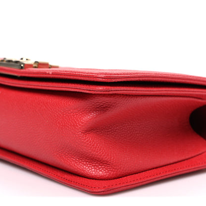 Chanel Caviar Quilted Medium Boy Flap Red 10 of 11