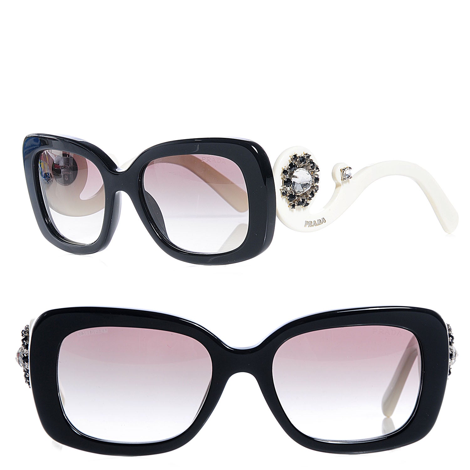Prada Minimal Baroque Sunglasses Black White 1 of 5