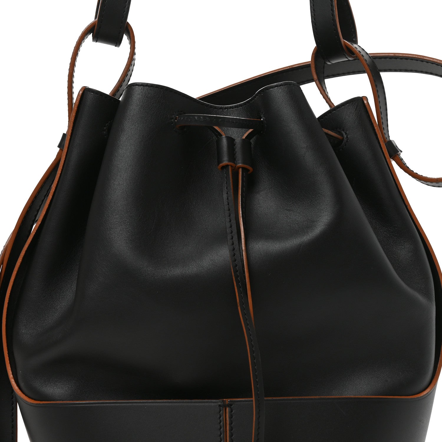 Loewe Calfskin Medium Balloon Bucket Bag Black Tan 7 of 9