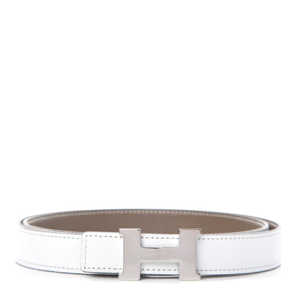 Hermes Epsom 24mm Mini Constance H Belt 90 White Etoupe 1 of 6