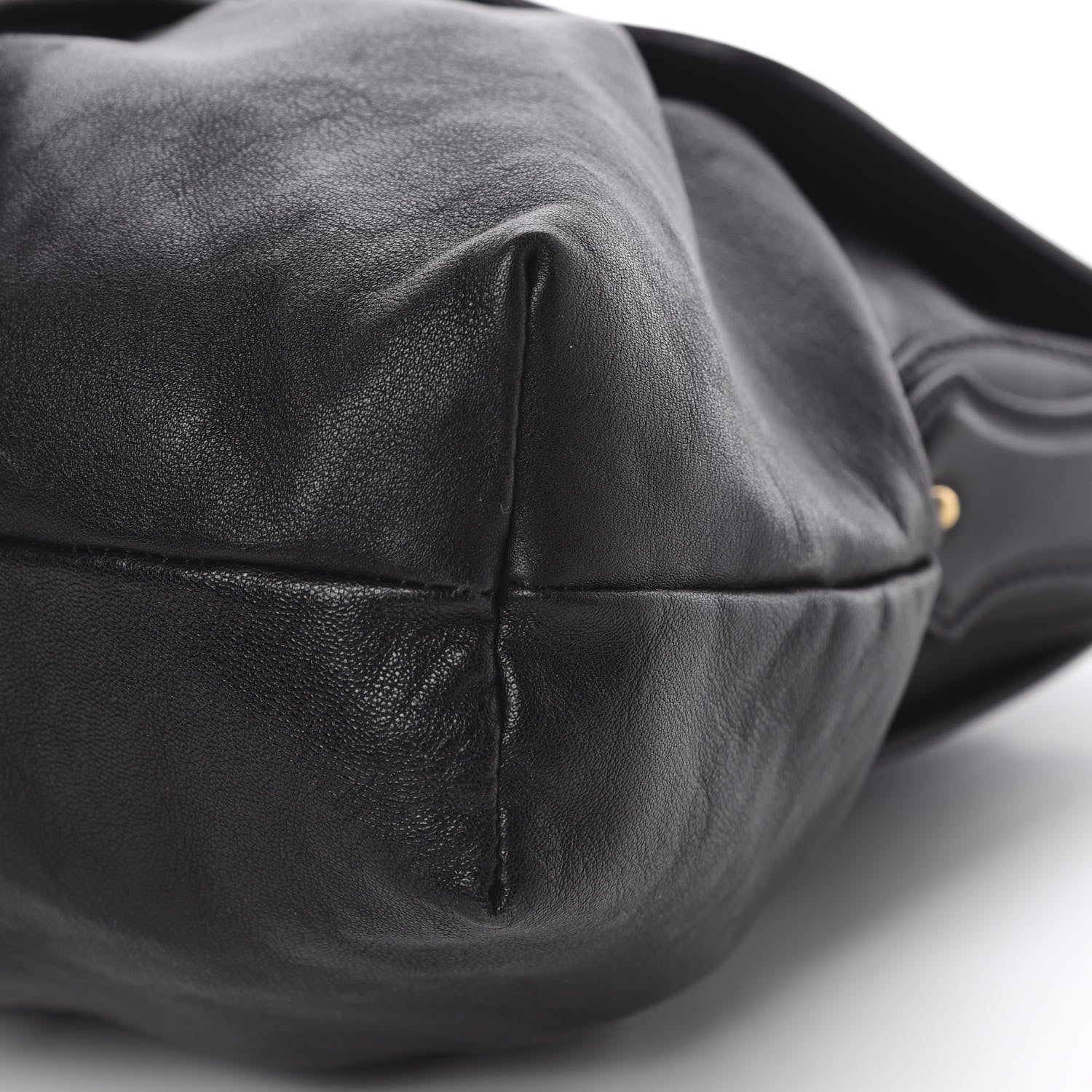 Fendi Lambskin Studded Large Chef Shoulder Bag Black 10 of 12