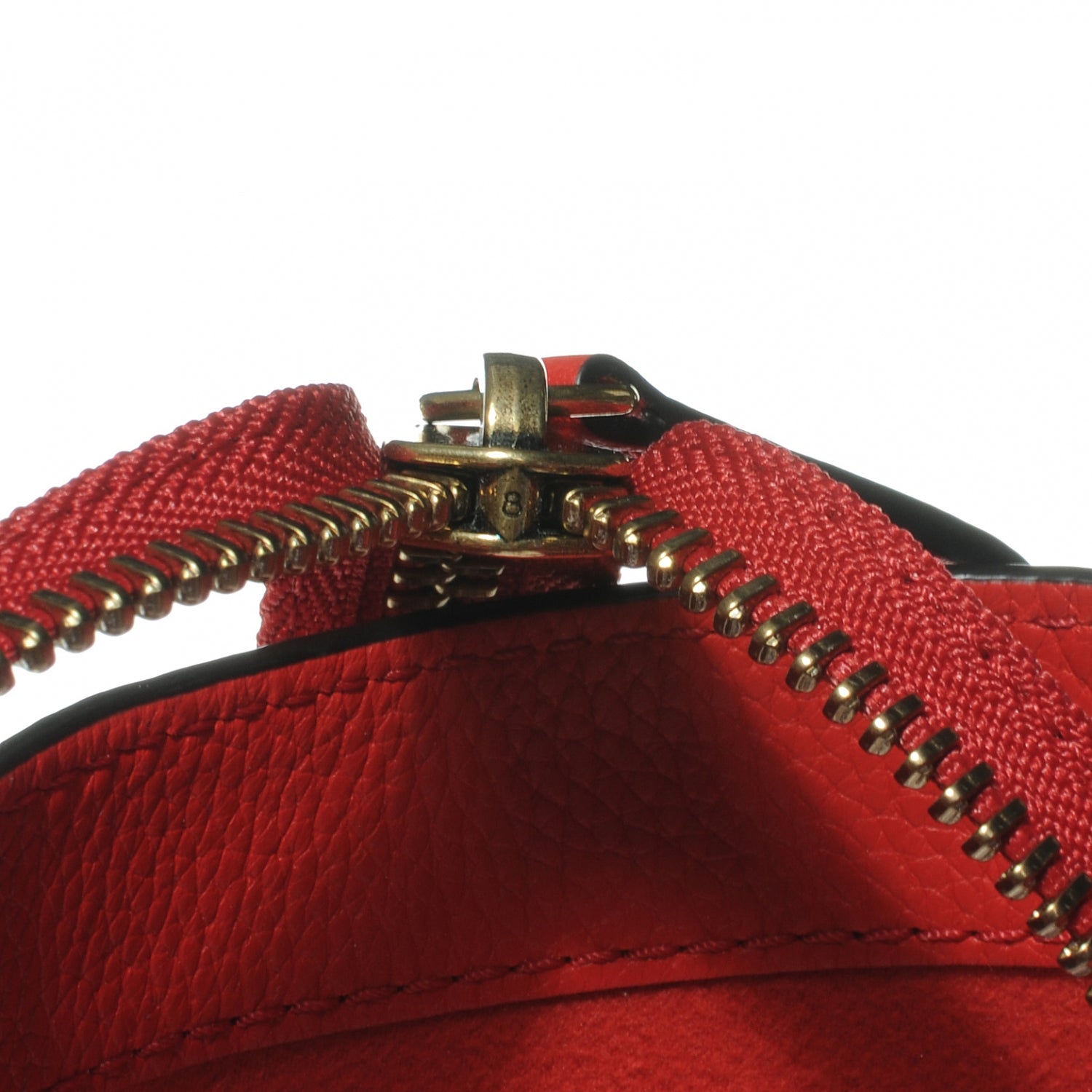 Celine Drummed Calfskin Mini Luggage Coquelicot 9 of 9