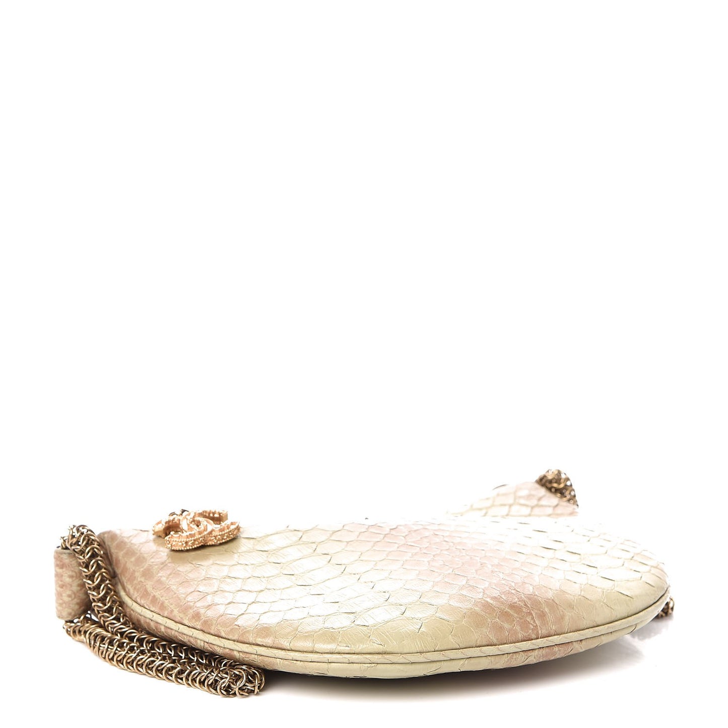 Python Fortune Cookie Clutch Beige