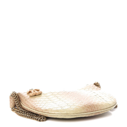 Chanel Python Fortune Cookie Clutch Beige 4 of 7