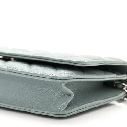 Chanel Caviar Quilted Wallet On Chain WOC Dark Green 10 of 11