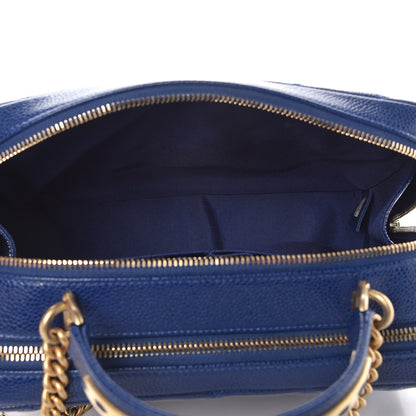 Chanel Caviar Quilted Small Carry Around Bowling Bag Blue 6 of 8