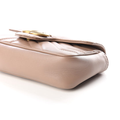 Gucci Calfskin Matelasse Super Mini GG Marmont Shoulder Bag Porcelain Rose 6 of 8